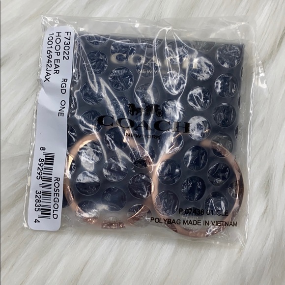 Coach Hoop Earrings RoseGold F73022 - Picture 3 of 10